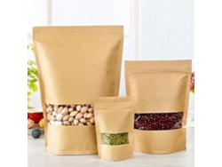 100 Bolsas De Kraft Con Ventana Y Cremallera Resealable Para Almacenamiento De Alimentos Grandes Pouch Stand Up 16*26cm
