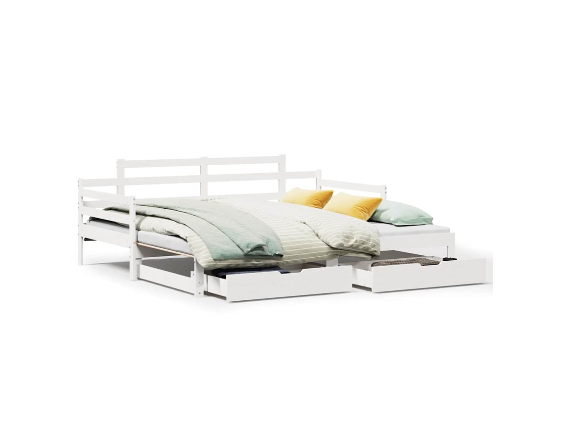 Maison Exclusive - Sofá Cama Nido Con Cajones Sin Colchón Blanco 80x200 Cm