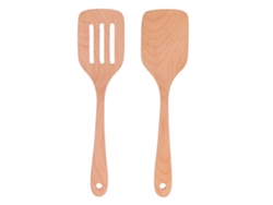 Juego De 2 Espátulas De Cocina De Madera De Haya, Resistentes Al Calor Y Antiadherentes.