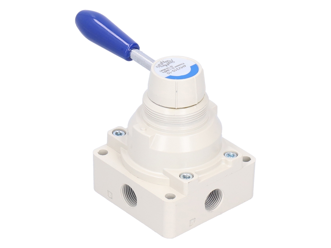 Válvula pneumática manual com alavanca rotativa, 3 posições, 4 vias, controle de fluxo 4hv310-10