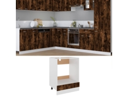Mueble para horno Riga Deriv. Decoración del hogar Dkd de madera de roble ahumado