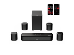Soundbar Ultimea Aura A60 7.1 Control Por App Inteligente Y Voz Tecnología Bassmx Potencia De Pico De 350w Hdmi Earc 4 Altavoces Surround