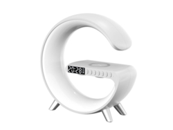 Luz Ambiente Inteligente 15w Carregamento Sem Fio Alto-falante Bluetooth Relógio Despertador Modo Cor Abs