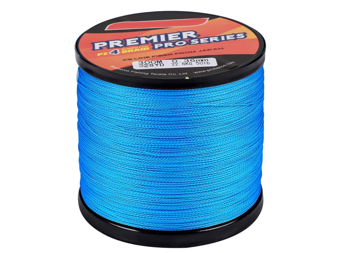 Hilo De Pesca Trenzado De Pe De 4 Hebras, 50 Lb, 300 M, Resistente A La Abrasión, Para Agua Dulce Y Salada, Color Azul.