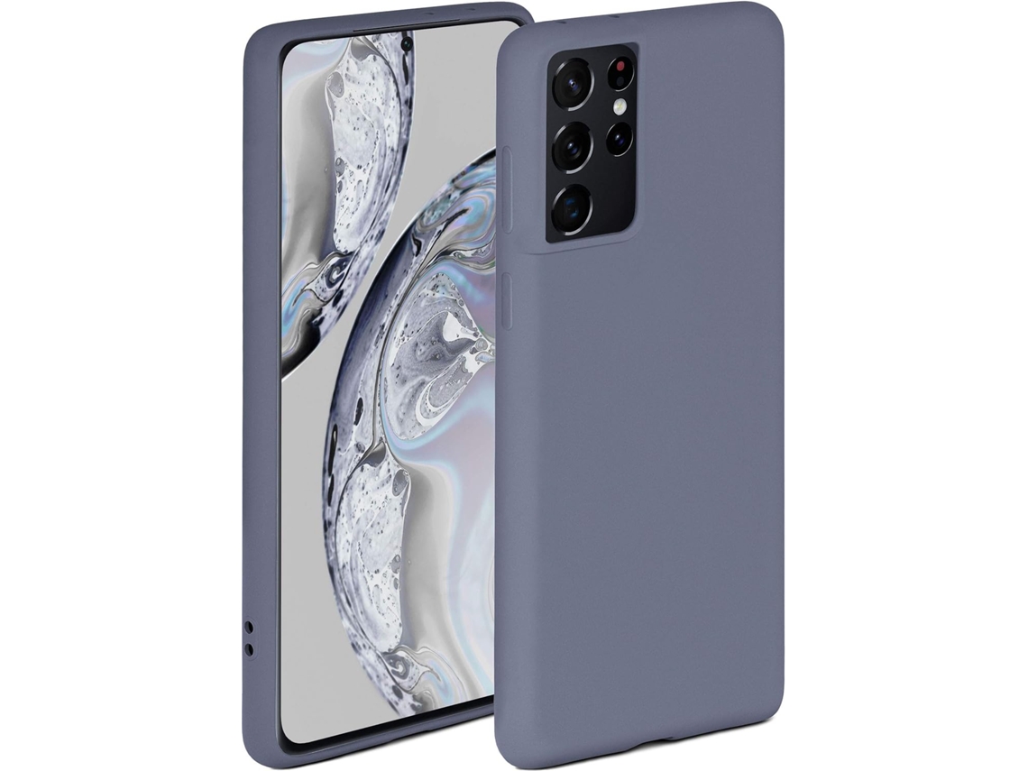Protector de Pantalla Ultramacia Borda Elevada Camada para Samsung Galaxy S21 Ultra HONGWE. Silicona Morado
