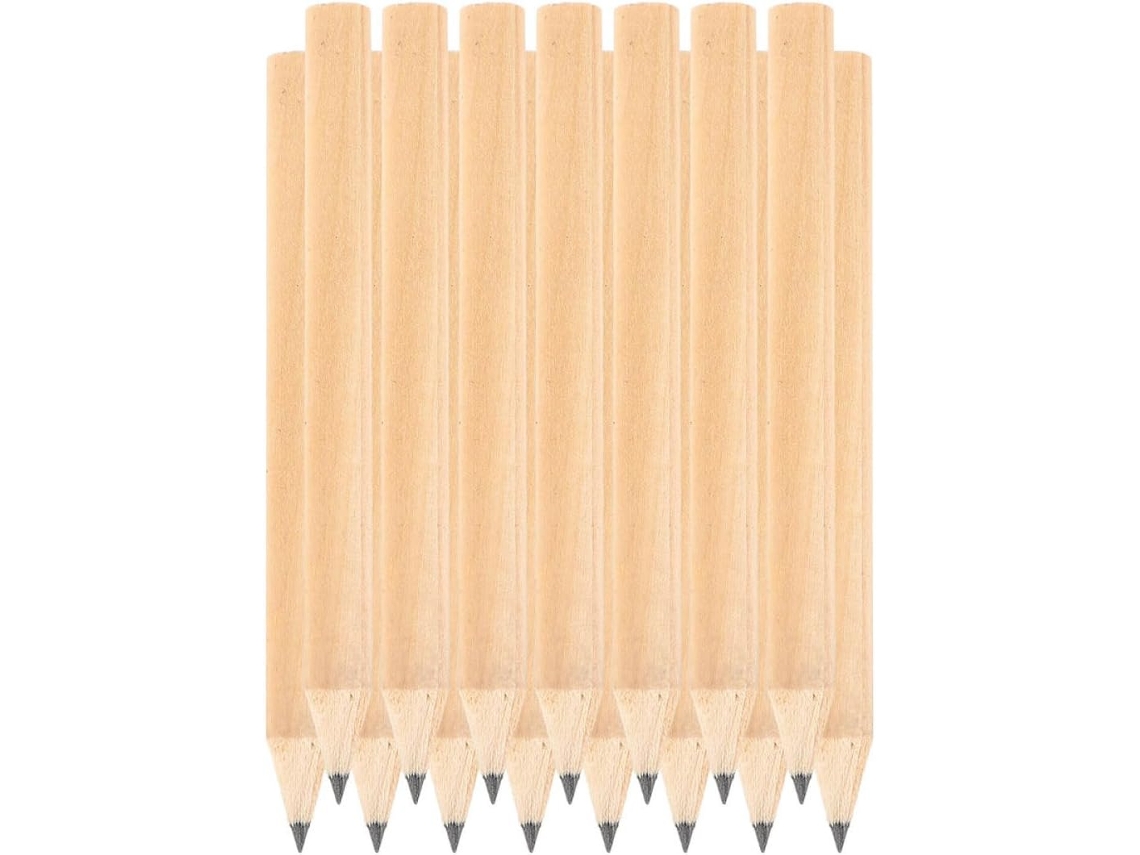 Lápices Cortos 100u De Madera Negro Para Oficina Compacto