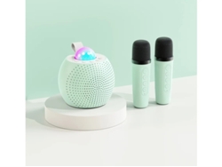 Mini máquina de karaoke portátil Yizhood con Bluetooth, micrófono dual y proyección de cielo estrellado (verde)