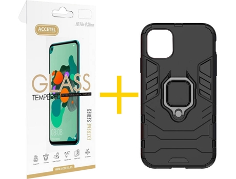Kit Carcasa y Protector 1 X iPhone 11 Pro Skyhe Anti-choque Negro