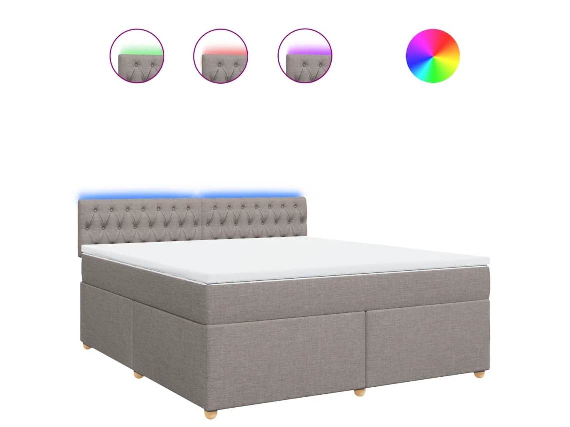 Maison Exclusive - Cama Box Spring Con Colchón Tela Gris Taupe 180x200 Cm