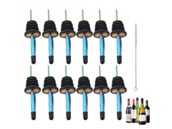 Juego de 12 boquillas para botellas de licor con cepillo de limpieza, de acero inoxidable. TRUYUETY