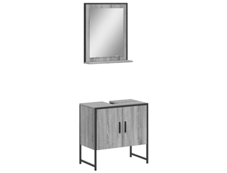 Conjunto 2 de muebles de baño VIDAXL madera de ingeniería gris sonoma