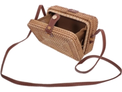 Bolso De Hombro Cuadrado Ciieeo De Ratán Tejido A Mano, Estilo Retro, Ratán Natural, Práctico
