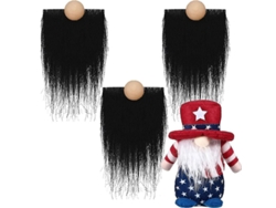 Juego De 6 Barbas De Enano Peludas Y Cuentas De Madera Para Hacer Muñecos De Gnomos Navideños.
