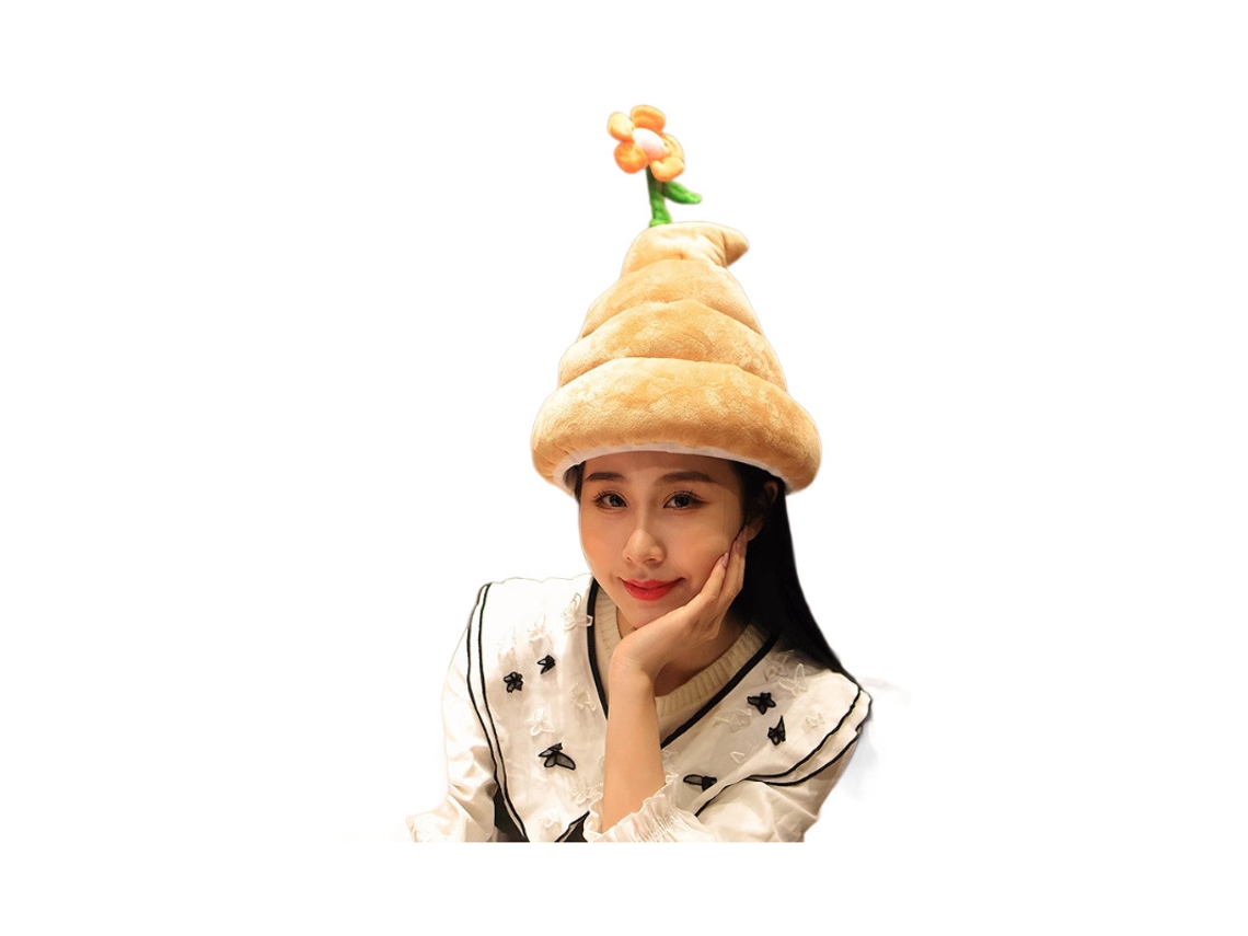 Lindo gorro de peluche japonés con forma de caca para fotografía, marrón CHABERLU