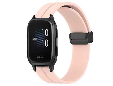 Correa para Garmin Venu Sq 2 20 mm Color sólido Cierre magnético Correa de Reloj de Silicona Rosa VENISYMLIS