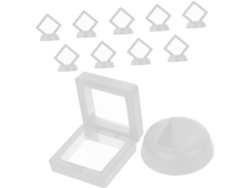Juego de 10 cajas de joyería de plástico transparente GOKOCO