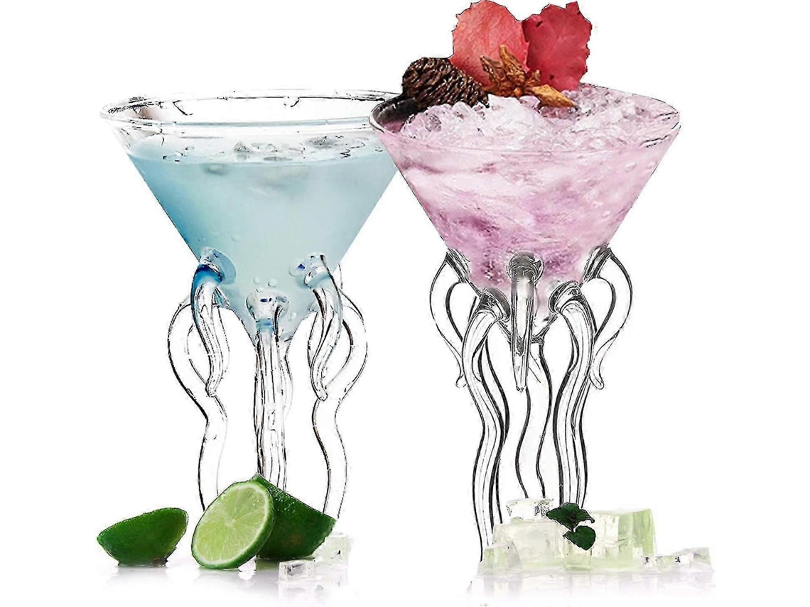 Copa de cóctel Acsergery, copa de cóctel transparente creativa con medusas, regalo innovador para amantes de los cócteles Acsergery Rosewell