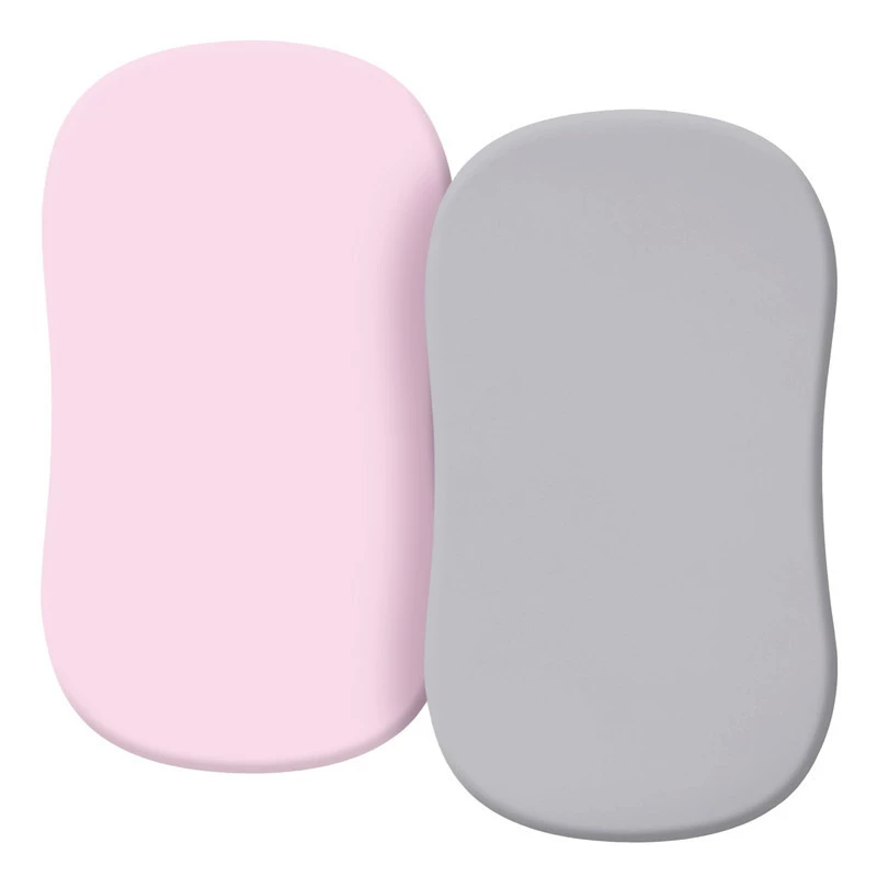Juego de sábanas Baby Nest CHRUI de 0 a 24 meses, microfibra elástica, lavable, 2 unidades, 81x43cm (rosa gris)