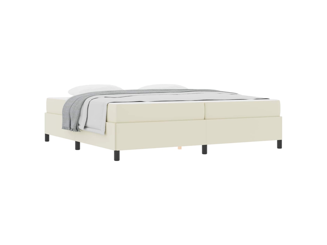 Maison Exclusive - Estructura De Cama Con Colchón Crema 200 X 200 Cm Tela