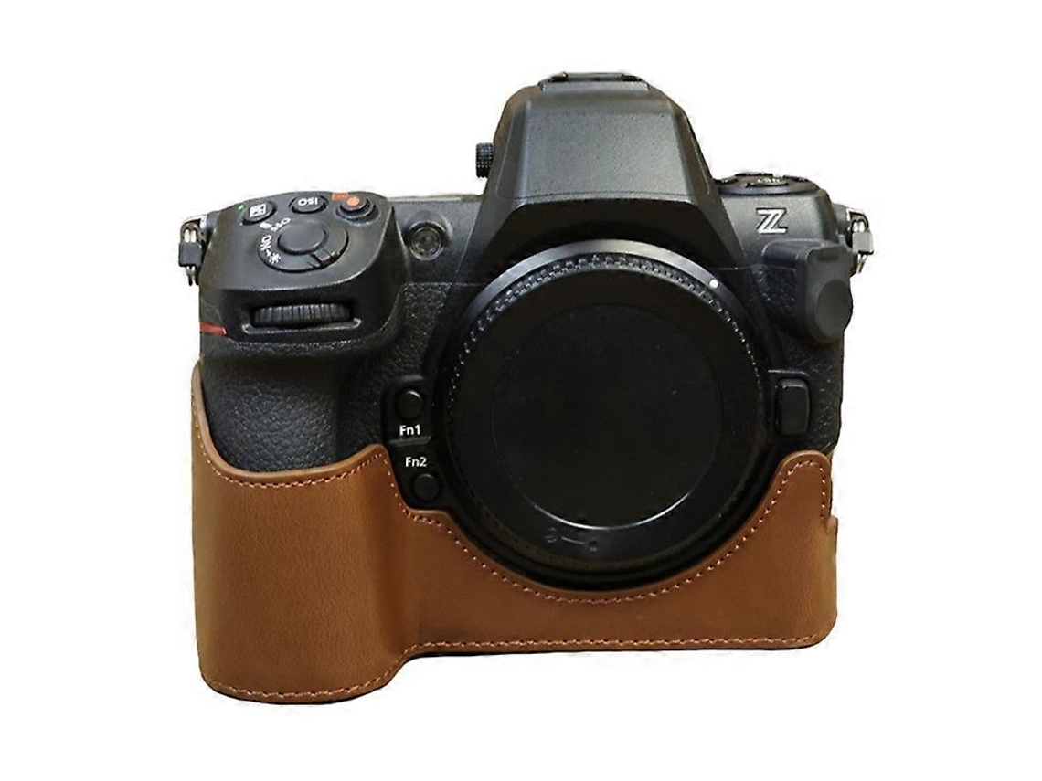 Estuche de cuero sintético antiarañazos Facpoet para cámara Nikon Z8 con ranura para batería