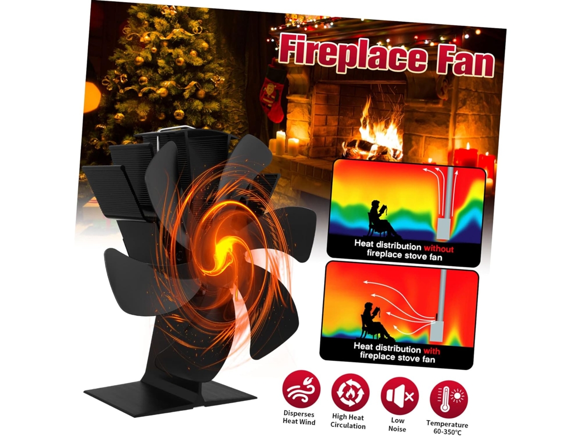 Ventilador De Chimenea Con Aspas Térmicas Para Una Circulación De Aire Caliente Optimizada Para Estufas De Pellets Y