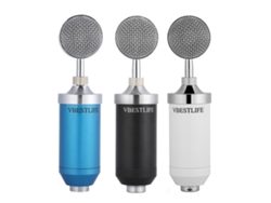 Vbestlife Kit De Micrófono Condensador Profesional Micrófono De Audio Para Grabación Cableado Micrófono De Computadora Azul