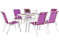 Conjunto de Jardín HABITAT ET JARDIN Phoenix (Rosa - Acero, Vidrio - 150x90x72 cm)