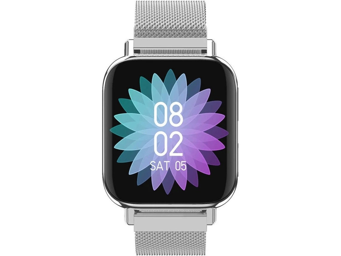 Reloj inteligente unisex M96 con Bluetooth y pantalla táctil, monitor de ritmo cardíaco y presión arterial, Yizhood (plateado)