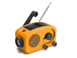 Radio solar GOKOCO con manivela, recargable, con banco de lámparas y dinamo.