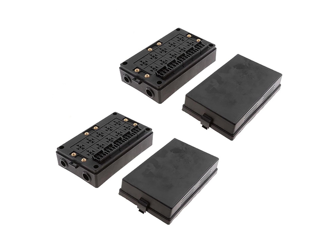 Caja Portafusibles De Cuchilla 2x De 18 Vías Con Enchufe Negro Para Relé De Automóvil