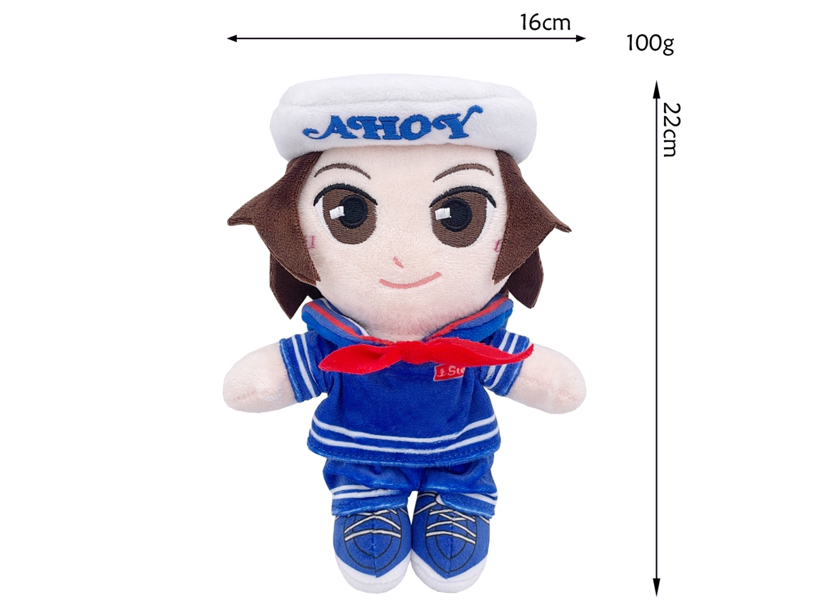 Peluche De Demogorgon Stranger Things Con Sombrero Blanco Y Traje Azul Marino.