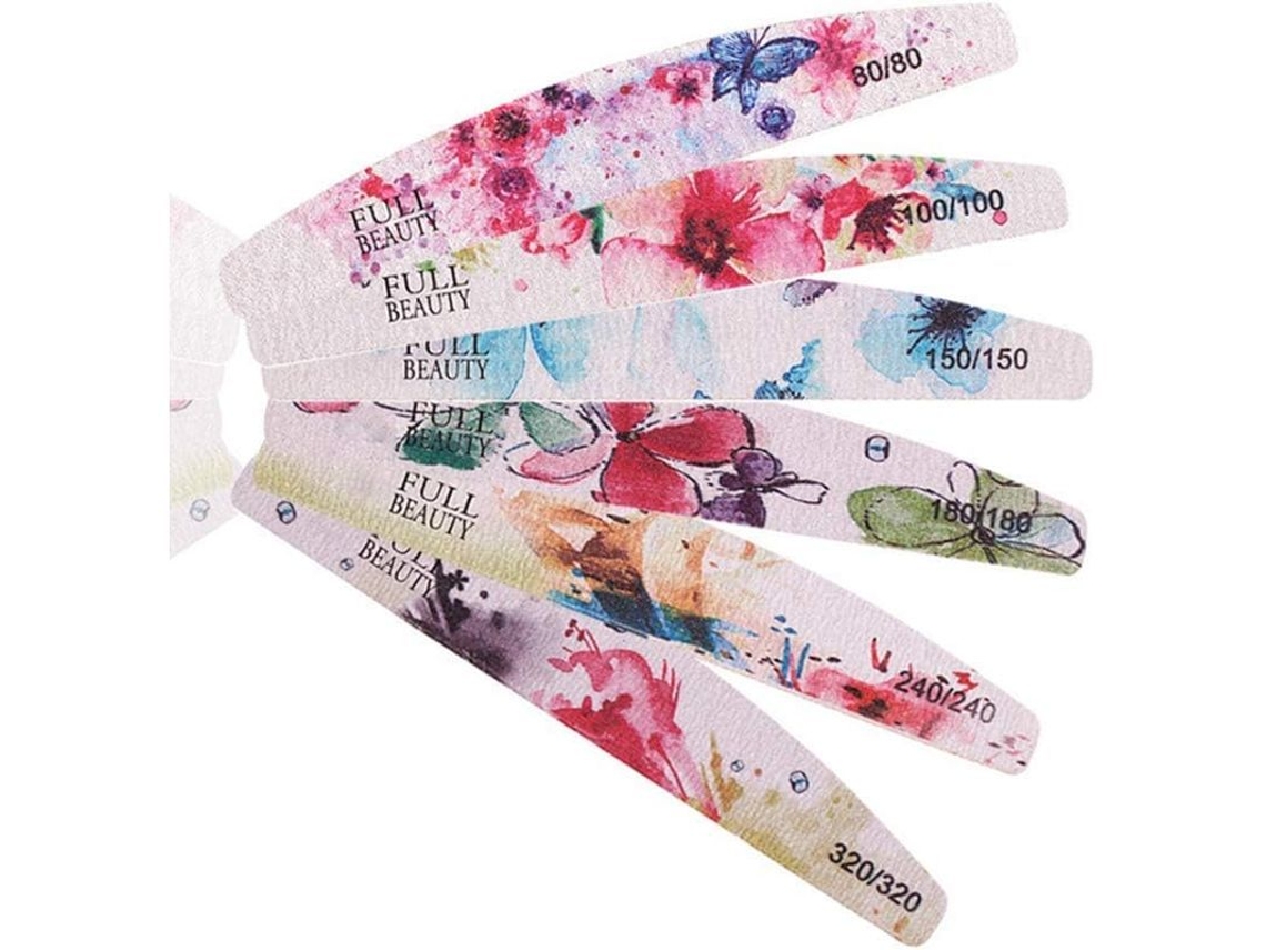 Kit Profesional De Limas De Uñas, 6 Piezas, Lavables, Doble Cara, Para Manicura, 80/100/150/180/240/320