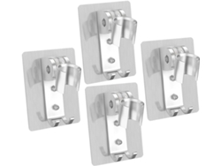 Soporte De Pared Ajustable De Aluminio De 4 Piezas Para Cabezal De Ducha, No Requiere Perforación, Adhesivo Fuerte.