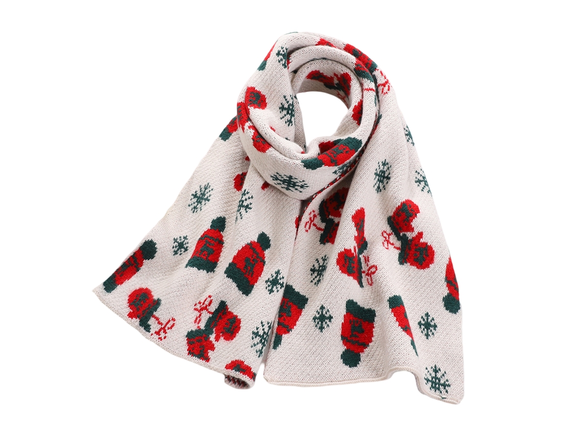 Bufanda navideña unisex con renos y copos de nieve, acogedora TRUYUETY