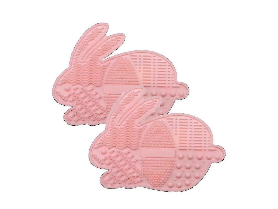 Paquete de 2 almohadillas limpiadoras de brochas de maquillaje rosas, herramienta portátil para una limpieza y mantenimiento efectivos de las brochas Rosewell