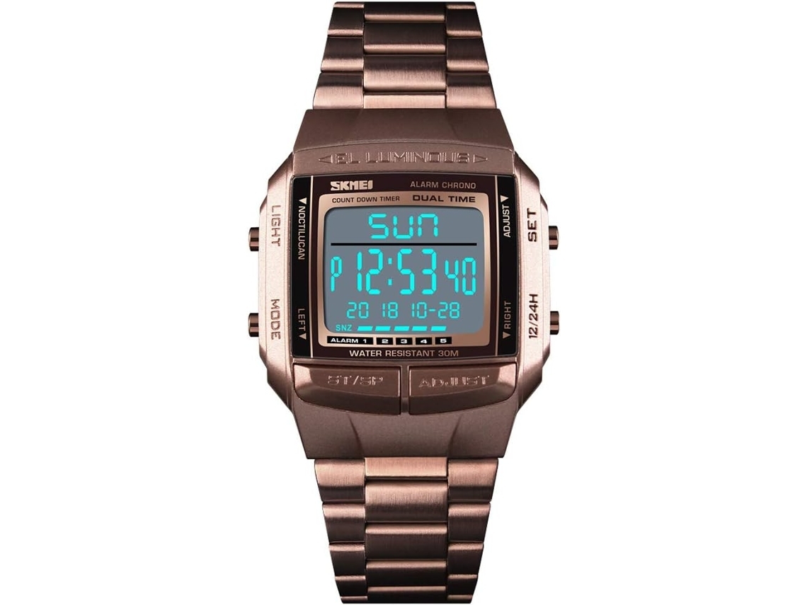 Relojes digitales de lujo Cronómetro multifuncional Cuenta regresiva Alarma Retroiluminación Reloj resistente al agua