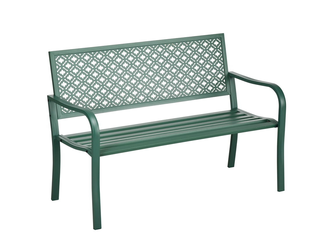 Banco De Jardín Verde Oscuro, Capacidad De 280 Kg, 127 X 63 X 83 Cm.