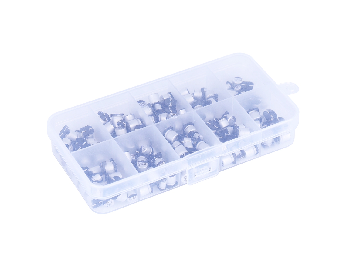 Kit De 200 Condensadores Electrolíticos Smd Surtidos, 10 Valores, 10-50v, 1-470uf