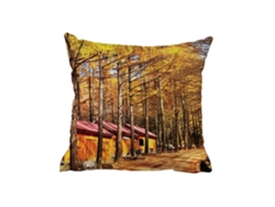 Elegante Funda De Cojín Para Sofá Con Diseño De Paisaje Forestal Otoñal