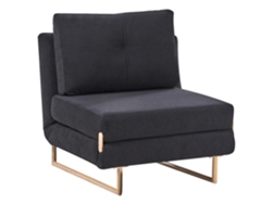 Beliani Jerslev Sofá cama en tela negra 79x81x87