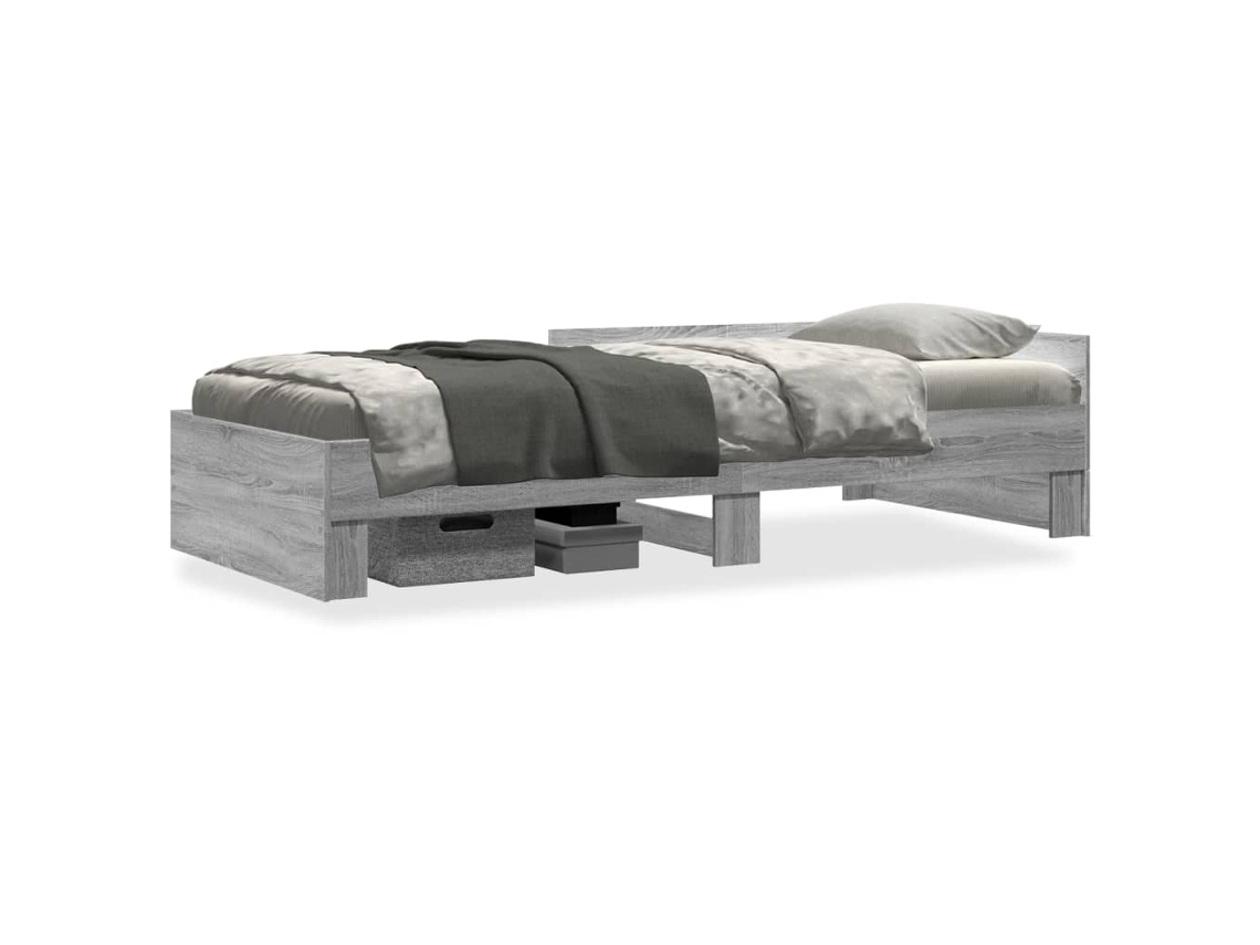 Maison Exclusive - Estructura De Cama Madera De Ingeniería Gris Sonoma 100x200 Cm