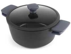 Cacerola antiadherente IBILI NEO negra con tapa de vidrio, apta para inducción (24 cm)