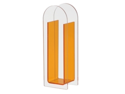 Jarrón moderno de acrílico naranja para decoración de mesa.