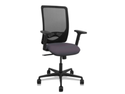 Silla De Oficina Zulema Con Mecanismo Sincro Tapizada Con Tela Color Gris Oscuro Y Malla Color Negro