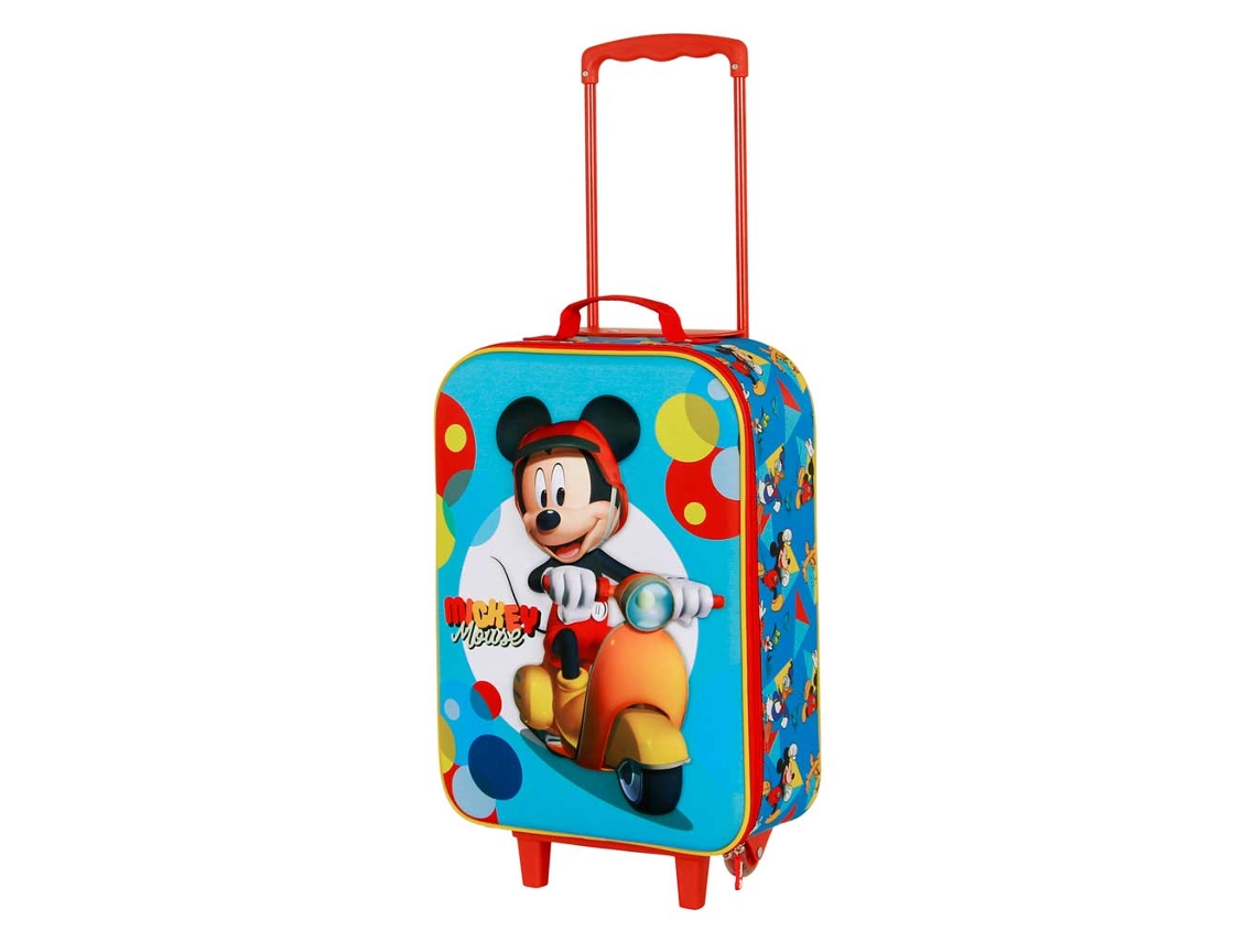 Disney Mickey Mouse Scooter Maleta Trolley Soft 3d, Azul