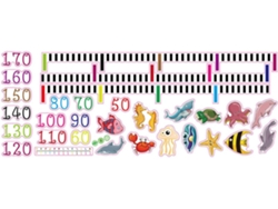 Adhesivo Pared Medir Altura Niños Niñas Tabla Crecimiento Pvc Impermeable Decoración Animales Marinos Dibujos