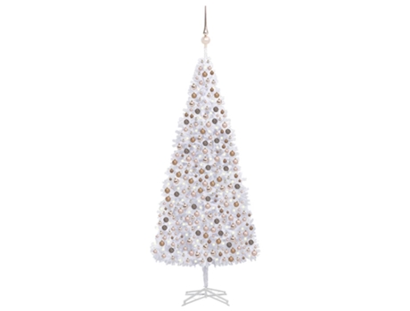 Árbol de Navidad VIDAXL preiluminado con luces y bolas blanco (500 cm)