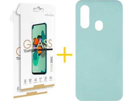 Carcasa + 2 Protectores de Pantalla Samsung A20e SKYHE Verde Agua