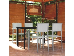 5 Piezas Conjunto De Jantar Para Jardim Branco Dkd Home Decor