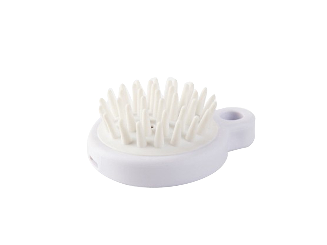 Escova de massagem capilar macia de silicone Bege 2026 para lavar e pentear os cabelos.